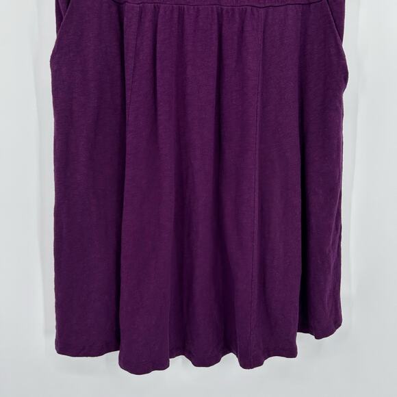 NWT Torrid Slub Mini Dress with Puff Sleeves Pockets Plum Womens Size 1 (14-16) - Picture 5 of 12
